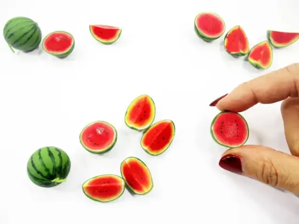 1:6 Dollhouse Miniature Food Lot 7 Half Slice Mixed Watermelon Loose Fruit 15900 - Image 5