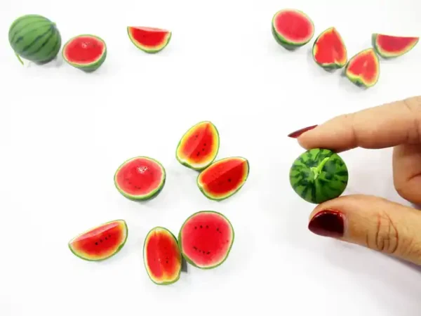 1:6 Dollhouse Miniature Food Lot 7 Half Slice Mixed Watermelon Loose Fruit 15900 - Image 6