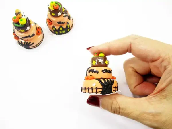 NEW Dollhouse Miniature Food 3 Layer Halloween Cake Seasonal Sweet Cake 15990 - Image 5