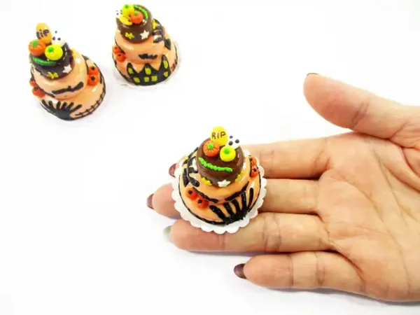 NEW Dollhouse Miniature Food 3 Layer Halloween Cake Seasonal Sweet Cake 15990 - Image 6