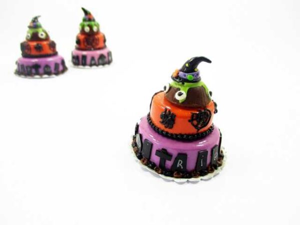 NEW Dollhouse Miniature Food 3 Layer Halloween Cake Seasonal Sweet Cake 15991