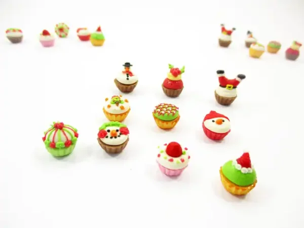 Dollhouse Miniature Food Christmas Seasonal Mixed 10 Cupcake Bakery Supply 16002 - Image 4