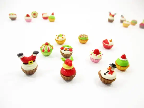 Dollhouse Miniature Food Christmas Seasonal Mixed 10 Cupcake Bakery Supply 16002 - Image 6