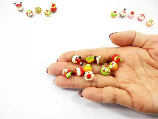Dollhouse Miniature Food Christmas Seasonal Mixed 10 Cupcake Bakery Supply 16002 - Image 8