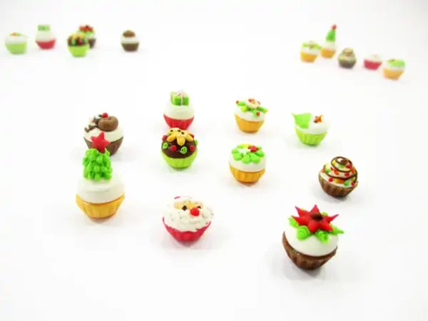 Dollhouse Miniature Food Christmas Seasonal Mixed 10 Cupcake Bakery Supply 16003 - Image 6