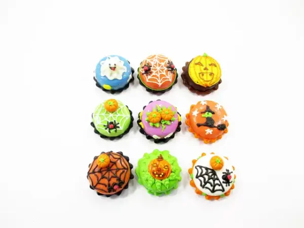 Dollhouse Miniature Food 9 Mixed Halloween Mini Cake 1.5 cm Bakery Sweet 16082 - Image 2