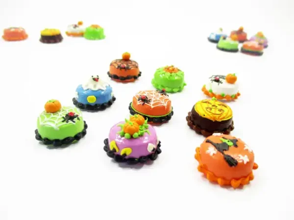 Dollhouse Miniature Food 9 Mixed Halloween Mini Cake 1.5 cm Bakery Sweet 16082 - Image 4