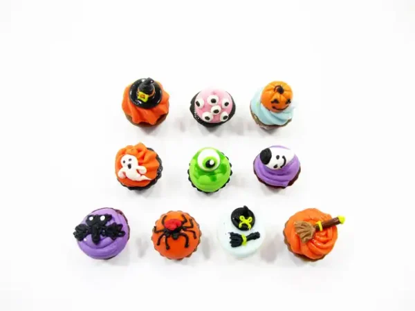 Dollhouse Miniature Food Halloween Designs Mixed 10 CupCake Bakery Sweet 16085 - Image 2