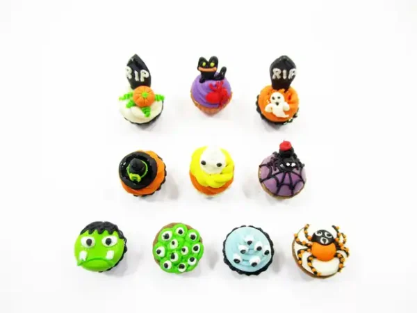 Dollhouse Miniature Food Halloween Seasonal Mixed 10 CupCake  Bakery 16086 - Image 2