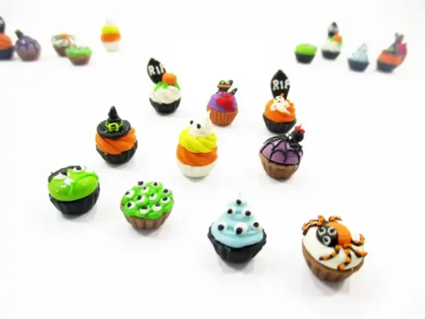 Dollhouse Miniature Food Halloween Seasonal Mixed 10 CupCake  Bakery 16086 - Image 3