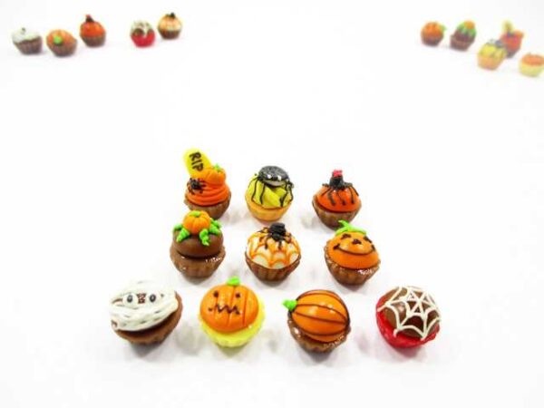 Dollhouse Miniature Food Halloween Designs Mixed 10 CupCake Bakery Sweet 16088