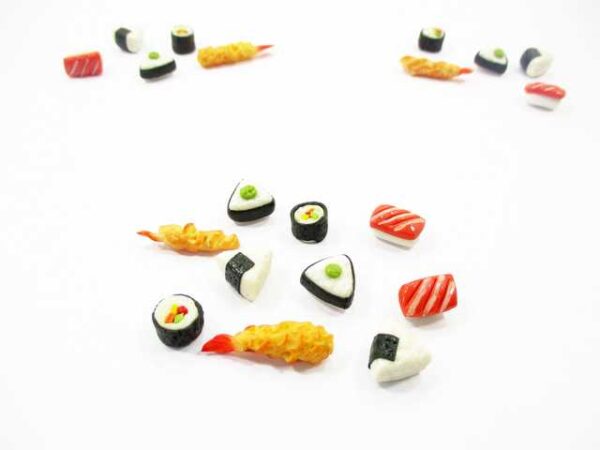 Dollhouse Food Lot 10 Mixed Loose Japanese Food Sushi Nigiri Miniature 16208
