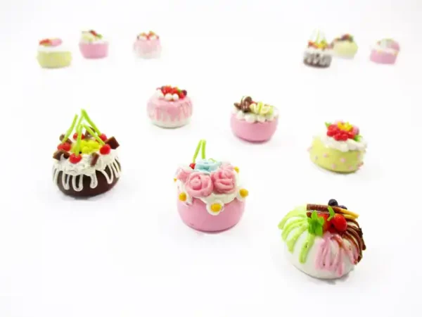 Dollhouse miniature Food 6 Mixed Fruit Flower Cake 1.8 cm Mini Tiny Bakery 16243 - Image 4