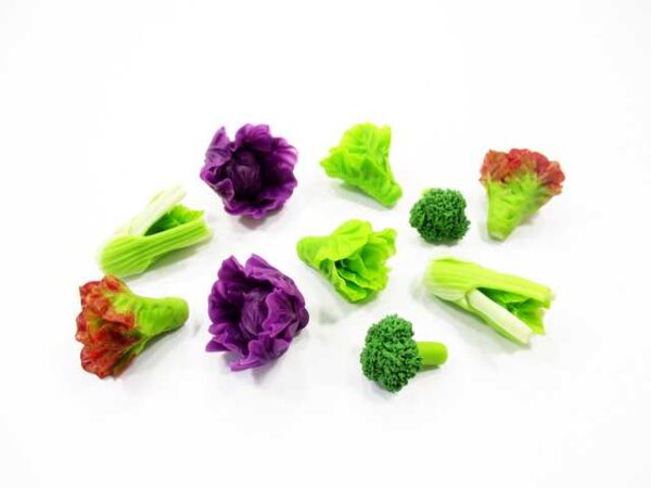 Mixed 10 Loose Red Green Salad Vegetables 1:6 Dollhouse Miniature Food 16651