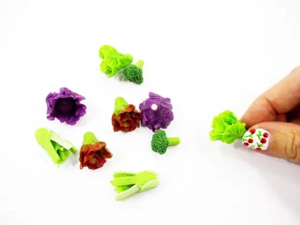 Mixed 10 Loose Red Green Salad Vegetables 1:6 Dollhouse Miniature Food 16651 - Image 6