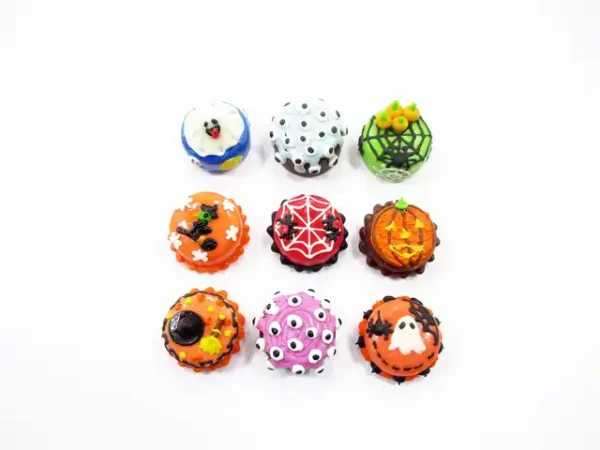 Dollhouse Miniature Food 9 Mini Halloween Mixed Cake 1.5 cm Bakery Supply 16673 - Image 2