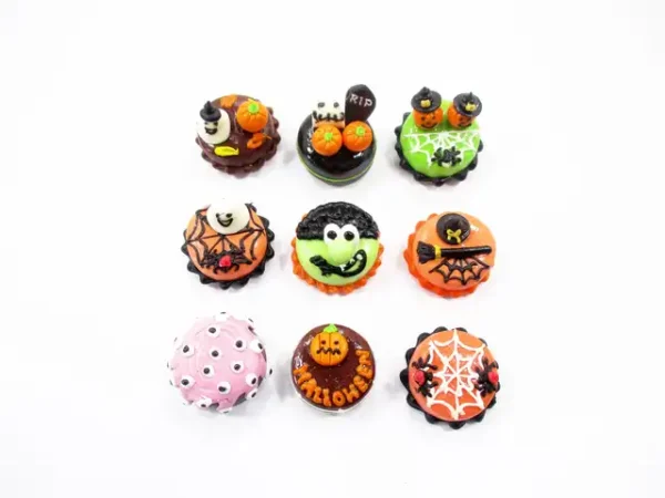 Dollhouse Miniature Food 9 Mini Halloween Mixed Cake 1.5 cm Bakery Supply 16675 - Image 2