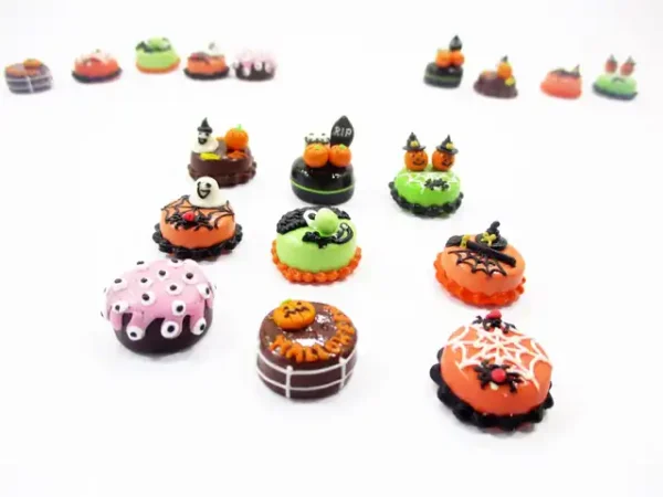 Dollhouse Miniature Food 9 Mini Halloween Mixed Cake 1.5 cm Bakery Supply 16675 - Image 3