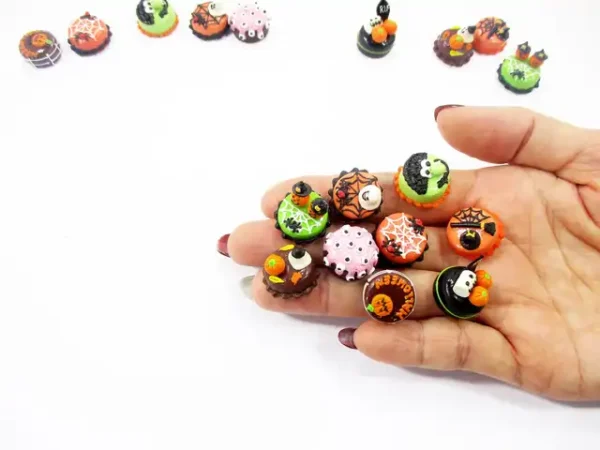 Dollhouse Miniature Food 9 Mini Halloween Mixed Cake 1.5 cm Bakery Supply 16675 - Image 7