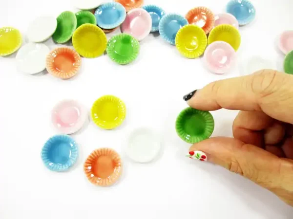 Dollhouse Miniature Kitchen Ceramic 22mm Color Mini Round Plate Dish - Image 4