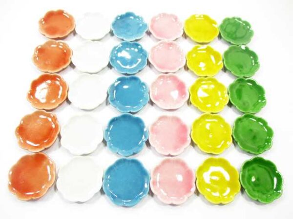 Mixed Color Scallop Plate Dish Dollhouse Miniatures Kitchen Ceramic 3cm