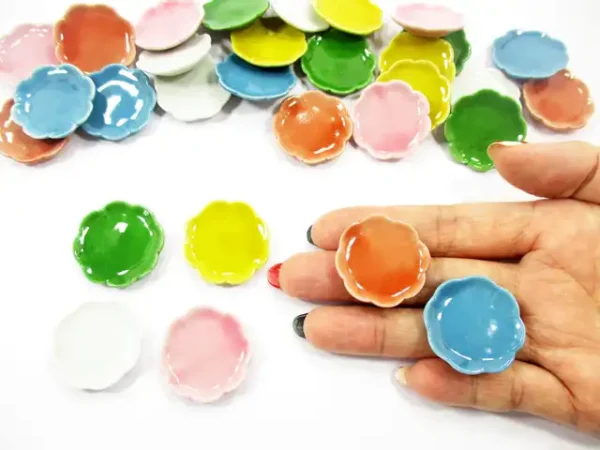 Mixed Color Scallop Plate Dish Dollhouse Miniatures Kitchen Ceramic 3cm - Image 5