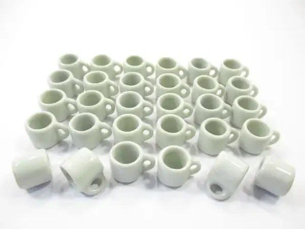 Dollhouse Miniature Supply Ceramic Set White Coffee Mug Tea Cups #M - Image 2