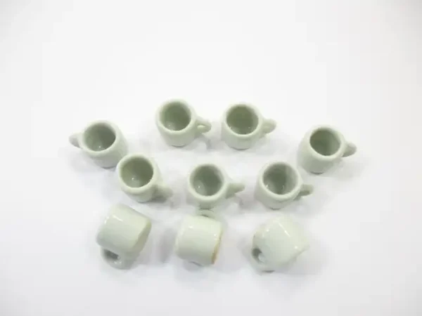 Dollhouse Miniature Supply Ceramic Set White Coffee Mug Tea Cups #M - Image 3