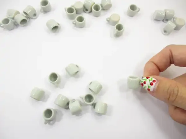 Dollhouse Miniature Supply Ceramic Set White Coffee Mug Tea Cups #M - Image 4