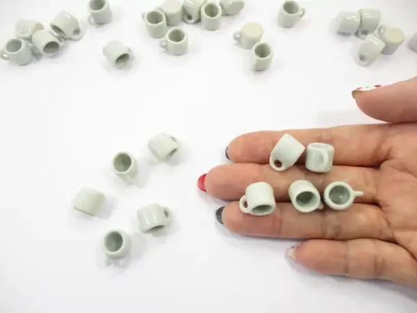 Dollhouse Miniature Supply Ceramic Set White Coffee Mug Tea Cups #M - Image 5