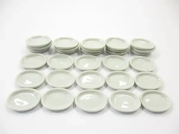 Mini White Oval Plate Dish 17x23mm Dollhouse Miniatures Ceramic Supply - Image 3
