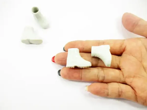 2 White Shoe Ceramic Vase Planter Pot Dollhouse Miniature Ceramic Supply 12803 - Image 7