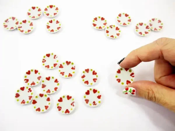 10x20mm Red Heart Paint Plate Dish Dollhouse Miniature Ceramic Supply 12819 - Image 4