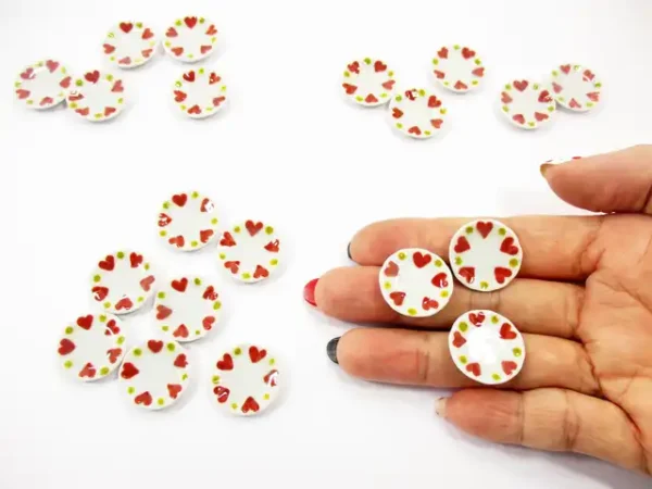 10x20mm Red Heart Paint Plate Dish Dollhouse Miniature Ceramic Supply 12819 - Image 5