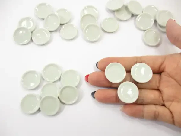 20mm White Round Plate Dish Dollhouse Miniature Ceramic Food Supply - Image 6