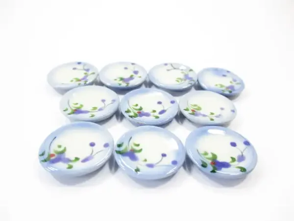10x20mm Orchid Flower Paint Plate Dish Dollhouse Miniature Ceramic 13205 - Image 2