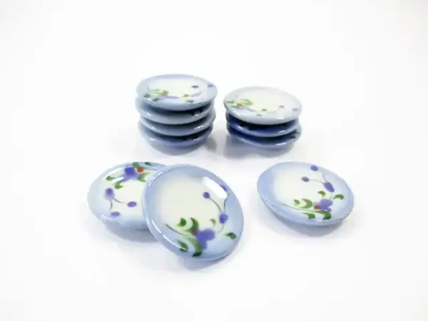 10x20mm Orchid Flower Paint Plate Dish Dollhouse Miniature Ceramic 13205 - Image 3