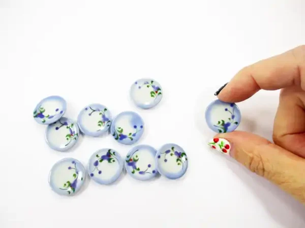 10x20mm Orchid Flower Paint Plate Dish Dollhouse Miniature Ceramic 13205 - Image 4