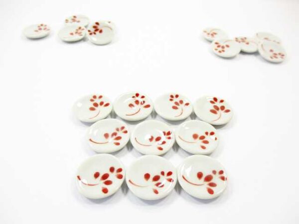 10x20mm Red Paint Plate Dish Dollhouse Miniature Ceramic Kitchenware 13207