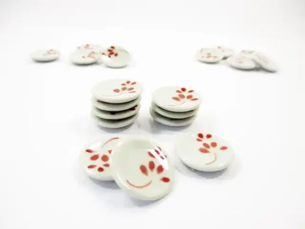 10x20mm Red Paint Plate Dish Dollhouse Miniature Ceramic Kitchenware 13207 - Image 3