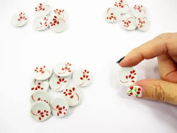 10x20mm Red Paint Plate Dish Dollhouse Miniature Ceramic Kitchenware 13207 - Image 4