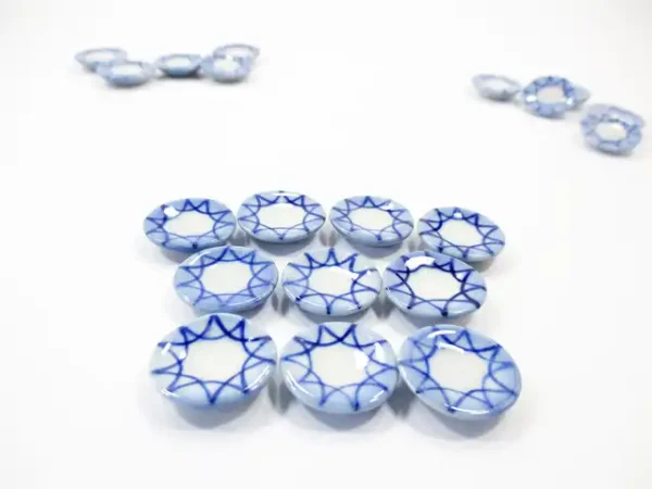 10x15mm Blue Rim Paint Plate Dish Handmade Dollhouse Miniatures Ceramic 13215 - Image 2
