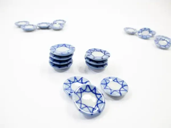 10x15mm Blue Rim Paint Plate Dish Handmade Dollhouse Miniatures Ceramic 13215 - Image 3