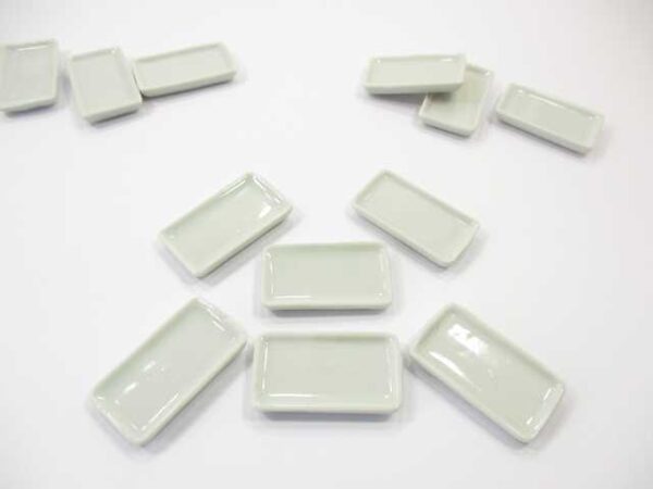 17x30mm White Rectangle Large Plate Dish Dollhouse Miniatures Ceramic