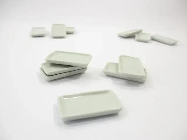 17x30mm White Rectangle Large Plate Dish Dollhouse Miniatures Ceramic - Image 3