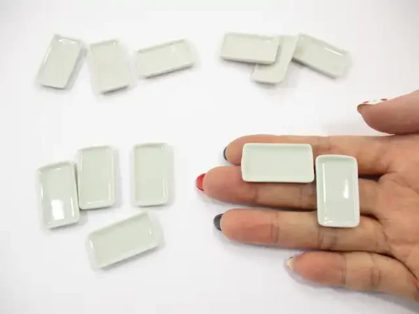 17x30mm White Rectangle Large Plate Dish Dollhouse Miniatures Ceramic - Image 5