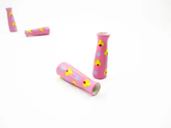 Dollhouse Ceramic Miniature 2 Vase Pink Paint Flower Plant Accessories 14859 - Image 3
