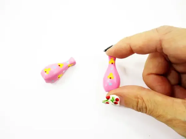 Dollhouse Ceramic Miniature 2 Vase Pink Paint Flower Plant Accessories 14862 - Image 4