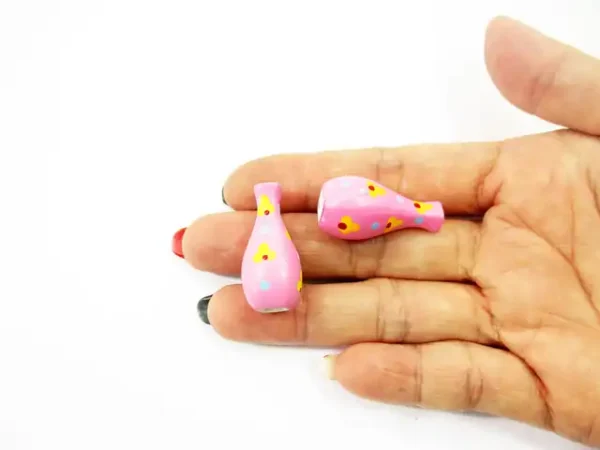 Dollhouse Ceramic Miniature 2 Vase Pink Paint Flower Plant Accessories 14862 - Image 5