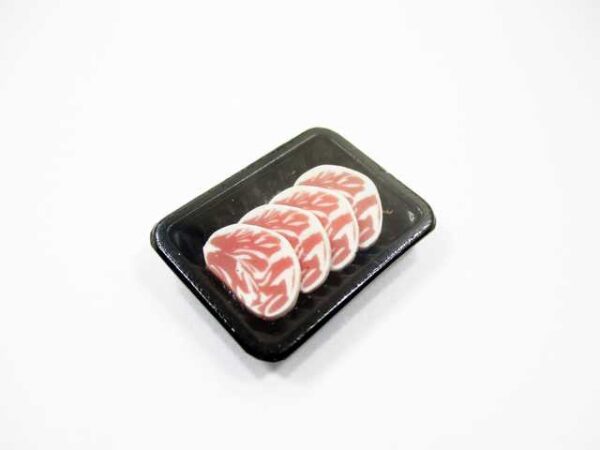 Dollhouse Miniature Food Slice Raw Steak Pork Meat Supermarket Food Pack 16717
